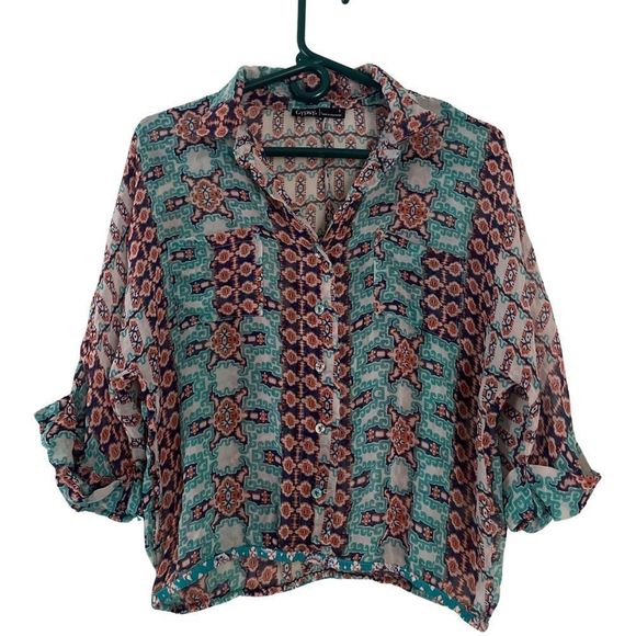Gypsy 05 100% Silk Bohemian Blouse - Size Small - Picture 5 of 12